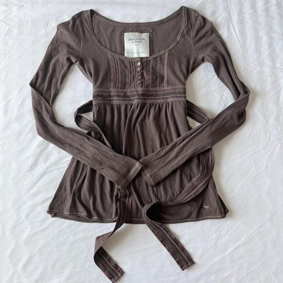 ISO BROWN ABERCROMBIE BABYDOLL - Picture 1 of 1